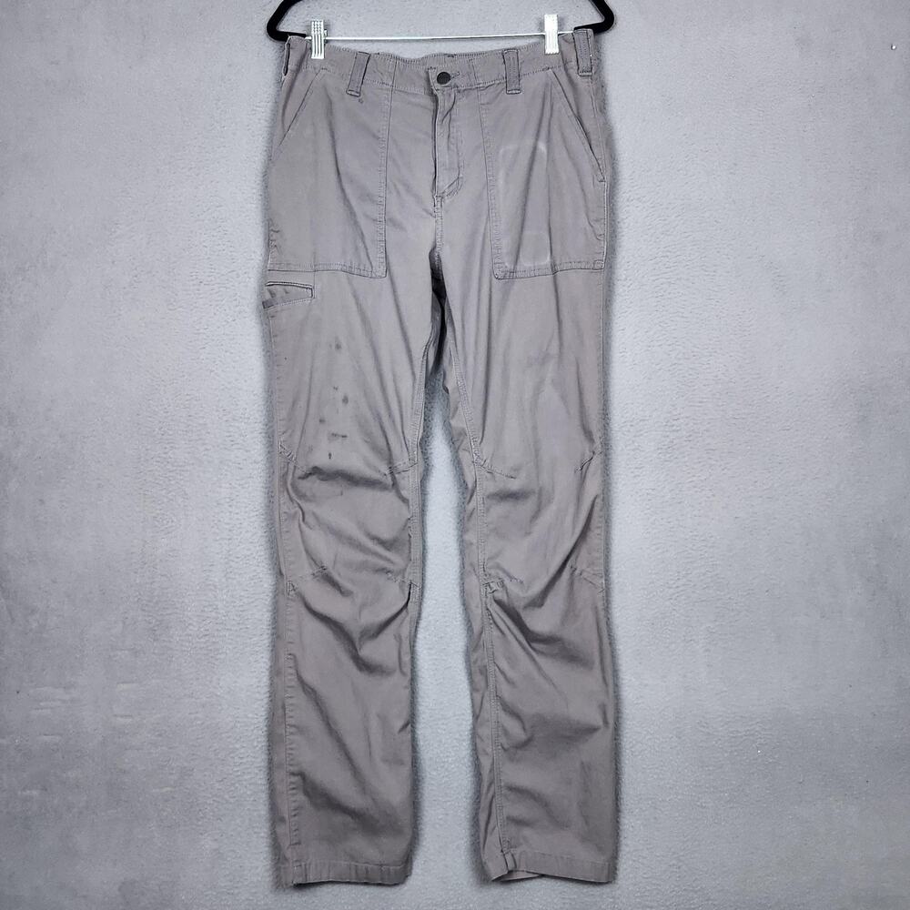 Carhartt Pants Mens 30x34 Gray Relaxed Fit Canvas Work Utility 106590 STL